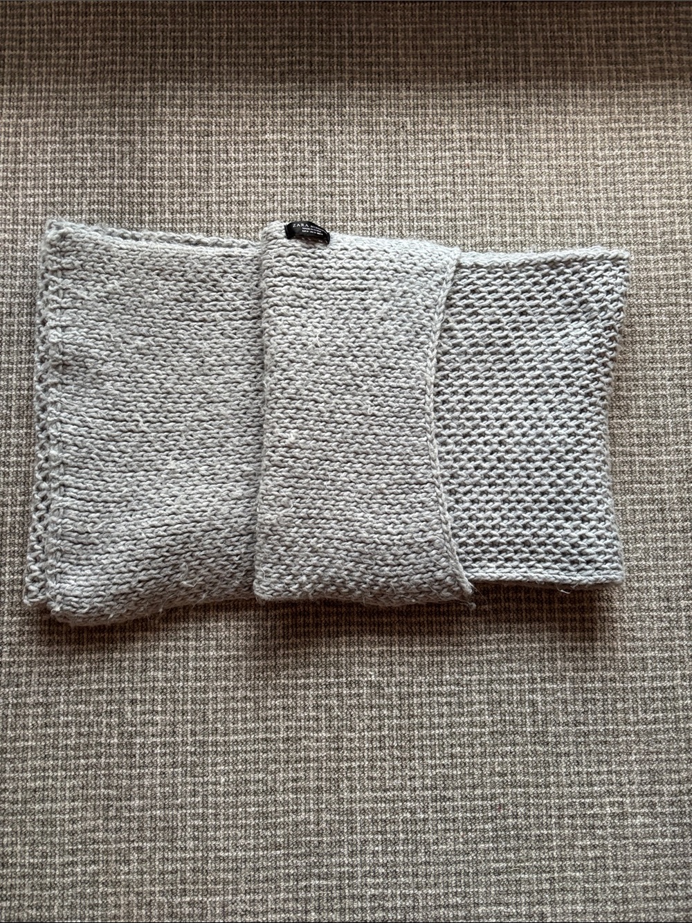 Zara Light Gray Knit Infinity Scarf